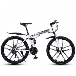 JIAWYJ Bici YANGHAO-Mountain bike per adulti- 26in in mountain bike a 24 velocità per adulti, telaio a sospensione integrale in alluminio leggero, forcella a sospensione, freno a disco, bianco, E YDLZZXC-09