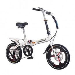 Yiwu Bici pieghevoli YIWU 20 Pollici Folding Bike Vogatore Scuola Donne Bambini Leggero Piccolo Portatile Bici Adulta Lavoro Pieghevole della Bicicletta della Bici di BMX Donna (Colore : Bianca)