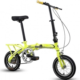 Yunyisujiao Bici Yunyisujiao Bicicletta Pieghevole in Lega Leggera, Mini Bicicletta Compatta Pieghevole da 12 Pollici, Piccola Bicicletta Portatile per Studenti Adulti (Color : Yellow)