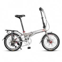 ZGQA-GQA Bici ZGQA-GQA Folding velocità della bicicletta 20 pollici bicicletta Piccolo Bicicletta, acciaio al carbonio telaio, 7 marce del sistema di trasmissione, il migliore regalo (colori: grigio, Dimensioni: 15