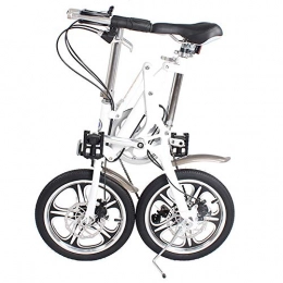 ZHAORLL Bici pieghevoli ZHAORLL Lega di Alluminio 16 inch Pieghevole Bicicletta Mini Adulto Maschio E Femmina Spostamento Secondi Pieghevole Bicicletta D81 * H99CM, White, 16Inchwheel