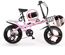 zhouzhou666 Bici zhouzhou666 - Biciclette pieghevoli leggere e pieghevoli, da uomo, mini donna, bicicletta da città con sistema di piegatura per bicicletta, sedile e maniglia regolabile, Rosa