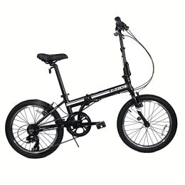 ZiZZO Bici pieghevoli ZiZZO Campo - Bicicletta pieghevole da 20" con Shimano a 7 velocità, attacco regolabile, telaio in alluminio leggero (nero)