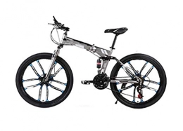 ZJBKX Bici pieghevoli ZJBKX Bicicletta da Montagna Pieghevole per Adulti a 21 velocità con Ruote da 26 Pollici, Bici da Strada da Corsa per Freni a Disco Meccanici Anteriori e Posteriori
