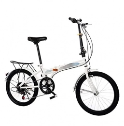 ZWHDS Bici pieghevoli ZWHDS 14 Pollici Pieghevole Biciclette - 7 velocità Portatile Bici per Gli Studenti Ultralight Compact Folding Bike Uomini Donne (Color : White)
