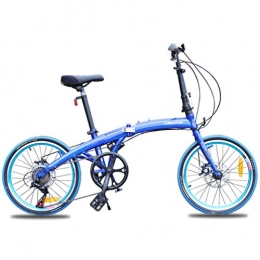 ZXCY Bici pieghevoli ZXCY 20 inch Folding Bike Mini Compact City Bike Biciclette Sedile Regolabile in Bicicletta Studente Lightweight Bike per Uomo Donna Bambino Scuola E Lavoro, Blu