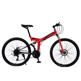 ZXL Dirt Bike Mountain Bike Cyclette Bici da strada Bici per uomo Bici per ragazze 24 pollici Leggera Mini bici pieghevole Piccola bicicletta portatile Studente per adulti (Rosso),rosso