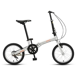 ZXQZ Biciclette Pieghevoli, Piccola Bici da 16 Pollici Ultraleggera E Portatile per Andare al Lavoro, per Studenti Adulti Uomini E Donne (Color : White)