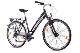 CHRISSON Bici 28 pollici di lusso in alluminio City Bike Trekking ruota da ciclismo da donna chrisson sereto 1.0 con 24 G SHIMANO STVZO NERO MATT