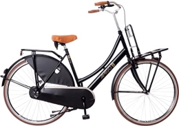 amiGO Bici Amigo Go One City Bike - Bicicletta da donna da 28 pollici, per donna, adatta a partire da 170-175 cm, con freno a mano, illuminazione e supporto per bicicletta, colore nero