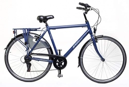 amiGO Bici Amigo Moves – Bicicletta da uomo – Bicicletta da uomo 28 pollici – cambio Shimano a 6 velocità – City Bike con freno a mano, illuminazione e cavalletto – blu