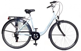 amiGO Biciclette da città Amigo Style - Bici da città per donna 28 pollici - Adatto da 180-185 cm - Cambio Shimano a 6 velocità - Citybike con freno a mano, Campanello, Cavalletti e Luci - Blu
