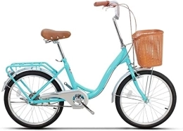 ARTREP Bici ARTREP Cruiser Bikes Bici da Adulto retrò a velocità Singola Bici Comfort a velocità Singola for Uomo Donna con cestello e Portapacchi Posteriore (Color : Blue, Size : 20 inch)