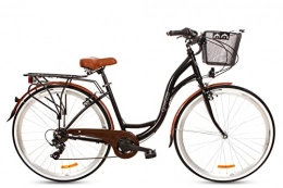 Generic Bici BDW - Bicicletta da donna, 28 pollici, 6 marce, Shimano, LED, per ragazza, trekking, bici da donna, da città, da donna, da città, da trekking, cestino