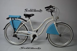 Cicli Ferrareis Biciclette da città Bici da donna Cruiser Custom Chopper 26 Unisex Alluminio Bianca Celeste Nero