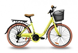 KRON Bici Bici donna 26'' bicicletta kron tetra 3.0 24'' city bike rosa cambio shimano 21v (24'', Giallo)