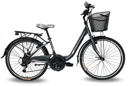 KRON Bici Bici donna 26'' bicicletta kron tetra 3.0 24'' city bike rosa cambio shimano 21v (26'', Grigio)