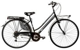 Cicli Puzone Biciclette da città BICI MISURA 26 DONNA DA PASSEGGIO FEMMINILE DA città MOVING BICICLETTA CITY BIKE CAMBIO SHIMANO 6V MADE IN ITALY ART. MOV26D6V (NERO OPACO)