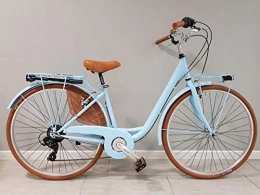 Cicli Puzone Biciclette da città Bici Misura 28 Donna City Bike Venere 6V Art. VEN28CCL-RETRO (Azzurro Pastello)
