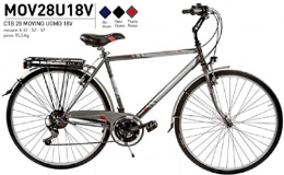 Cicli Puzone Bici Bici Misura 28 Uomo City Bike 18V Moving Art. MOV28U18V (Titanio Rosso, 47 CM)