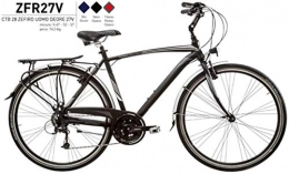 Cicli Puzone Bici Bici Misura 28 Uomo City Bike Alluminio DEORE 27V ZEFIRO Art. ZFR27V (52 CM)