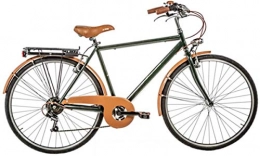 Cicli Puzone Biciclette da città Bici Misura 28 Uomo Retro Trekking Vintage 6V Art. RETRO6VU (Verde Scuro Marrone, 47 CM)