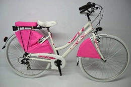 Cicli Ferrareis Biciclette da città Bici Trekking City Bike 28 Acciaio Donna 6v Bianca e Fucsia Personalizzabile