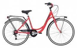 CINZIA Bici Bicicletta Cicli Cinzia Neon da donna, con telaio in acciaio, cambio a 6 velocità, ruote da 26", taglia 44 (Arancio fluo, H 44)