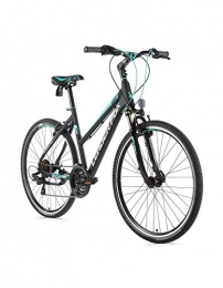Bicicletta City Bike 28 Leader Fox Away Lady in alluminio da donna, 7 velocità, grigio opaco/verde, taglia 168-178 cm (Shimano Revosdhift + ty300)