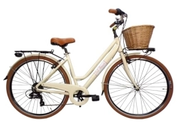 Daytona Biciclette da città bicicletta da donna bici 28'' city bike in alluminio beige vintage retro' cesto in vimini