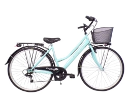Daytona Bici bicicletta da donna bici da passeggio city bike 28'' trekking cambio 6 velocita' con cesto anteriore (azzurro)