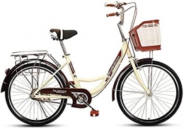 Qianglin Bici Bicicletta da Spiaggia da 24 / 26 Pollici per Giovani / Adulti, Bicicletta da Strada da Donna con Cestino e Sedile Posteriore, velocità Singola
