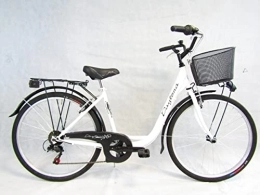 Daytona Biciclette da città bicicletta donna bici da passeggio city bike 26 cambio 6 velocita' telaio basso (bianco)