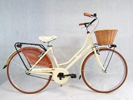 Daytona Biciclette da città bicicletta donna da città bici da passeggio classica stile retro' vintage olanda 26 colore panna cesto vimini