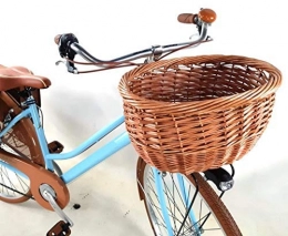 Bicicletta Donna Vintage 28″ + Borse e Cestino in Vimini Incluso Cambio 6 velocità Azzurra