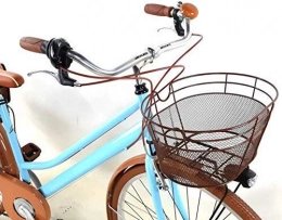 CSM Biciclette da città Bicicletta Donna Vintage 28″ + Borse e Cestino Incluso Cambio 6 velocità Azzurra