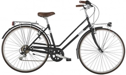 giordanoshop Bici Bicicletta RONDINE Alpina da donna, 28" e telaio in acciaio 46 cm Nero