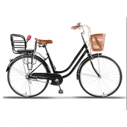 COUYY Biciclette da città Biciclette, Ciclomotori, Ordinario Studente Città Lady Commuter Bike, Nero, 26 Inches