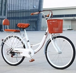 LSQXSS Biciclette da città Biciclette da città a velocità variabile, bicicletta da strada per pendolari per adulti, bicicletta tandem con sedile posteriore con schienale alto, bici da crociera regolabile in altezza sella / manubrio