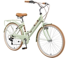 BIKESTAR Biciclette da città BIKESTAR Bici da Città Citybike in Alluminio 26" | 7 velocità Shimano Bici Retro Vintage Donna | Menta
