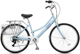 Cesto sporco Mountain Bike 26-inch 7-Speed per Adulti Signore velocit variabile Leggero Biciclette Telaio in Alluminio ordinaria Retro Bicicletta Adatta for Il Campeggio (Color : Blue)