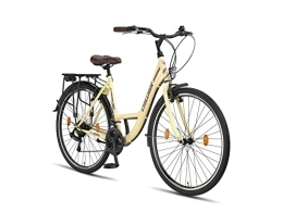 Chillaxx Bici Chillaxx Bike Strada Premium City Bike da 26 e 28 pollici, bicicletta per ragazze, ragazzi, uomini e donne, cambio a 21 marce, bicicletta olandese (freno a V beige, 26 pollici)