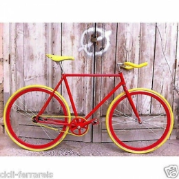 Cicli Ferrareis Biciclette da città Cicli Ferrareis Fixed bike single speed bici scatto fisso giallo e rosso personalizzabile