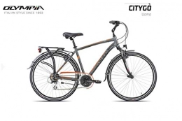 Cicli Puzone Biciclette da città Cicli Puzone Olympia CITYGO' 24V Uomo ACERA 24V Gamma 2019 (Grigio Arancio, 54 CM - L)