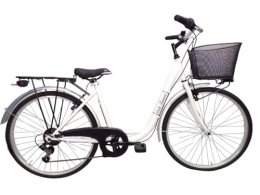 Cicli Tessari Biciclette da città Cicli Tessari - bicicletta donna bici da passeggio city bike 26 cambio 6 velocita' telaio basso (bianco)