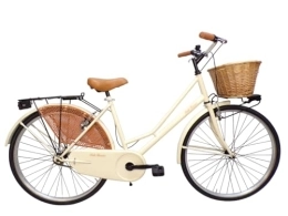 Cicli Tessari Biciclette da città Cicli Tessari - bicicletta donna da città bici da passeggio classica stile retro' vintage olanda 26 colore panna cesto vimini