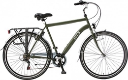 POPAL Biciclette da città City 6 velocità 71, 1 cm 49 cm Men 6SP RIM freni verde militare