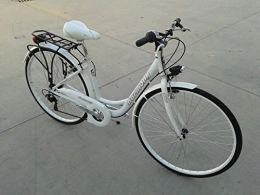 Cicli Ferrareis Bici City Bike 28 Donna in Alluminio 6v Bianca e Nera Personalizzabile