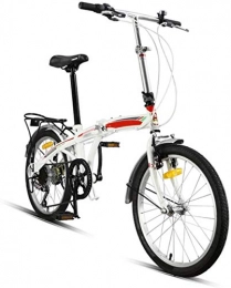 mjj Biciclette da città City Folding Mini bicicletta compatta Urban Pendler 20 in 7 velocità, con freno a V.