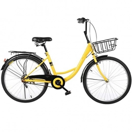 COUYY Bicicletta, Adulto Maschio E Femmina Studente Solid Tyre Outing Scooter,Giallo,24 Inches